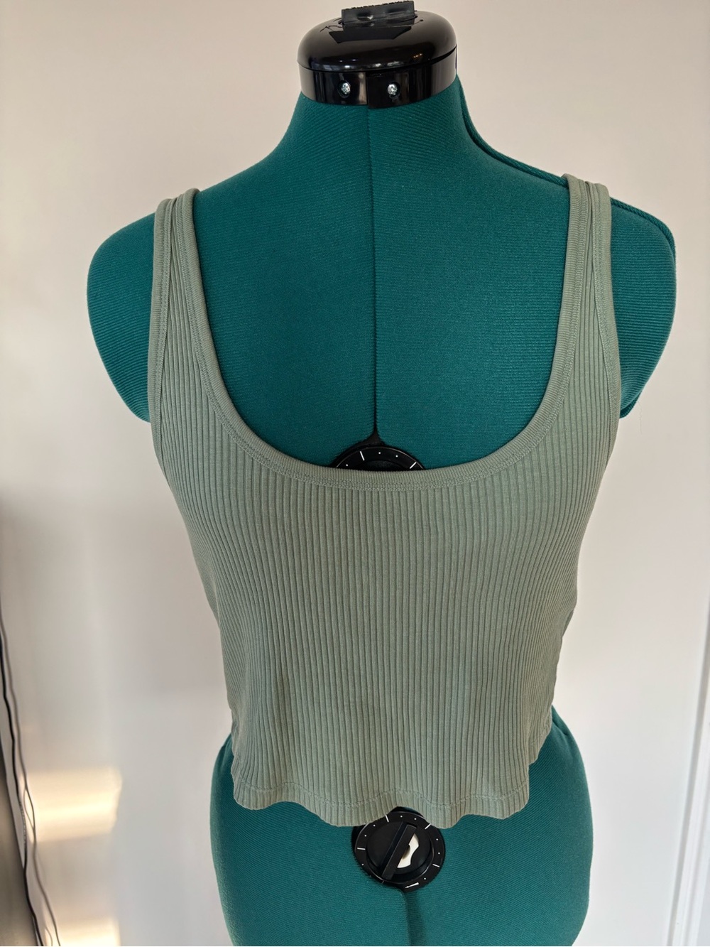 Old Navy micro crop tank, olive green, M